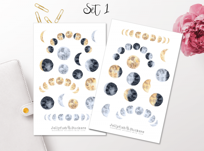 Wolf und Mond Sticker Set